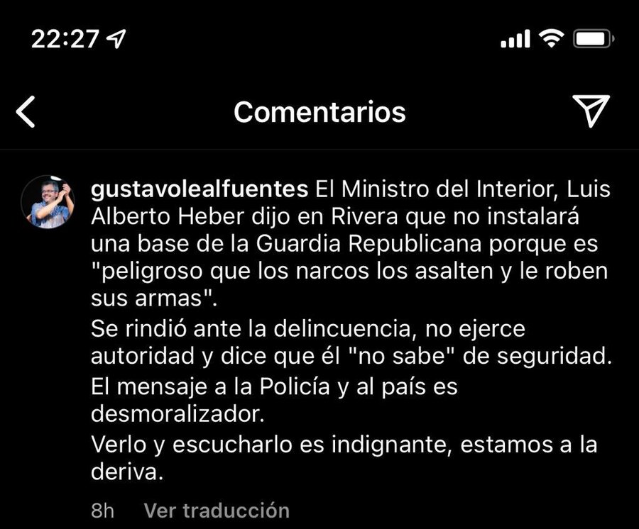 Gobierno no instala base de La Republicana en Rivera por miedo a que les roben las armas